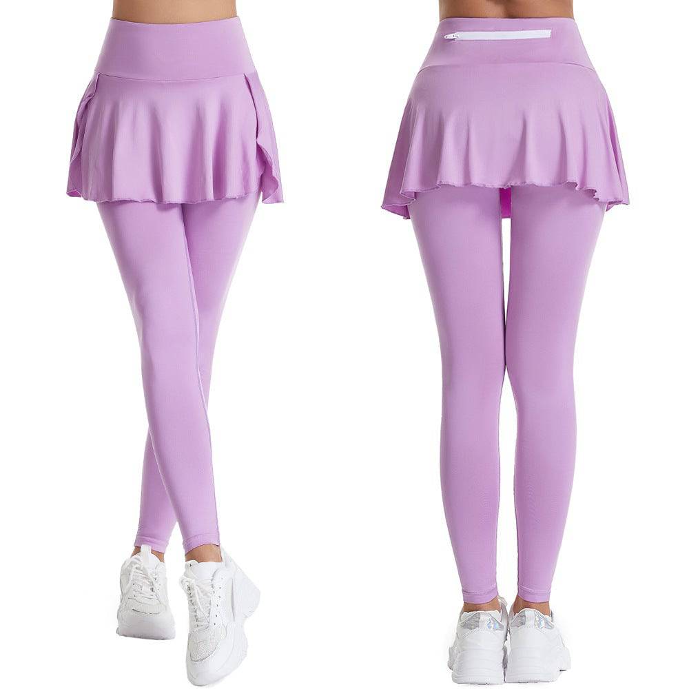 Winter Yoga Skirt with High Waist and Hip Lift  S Light Purple 