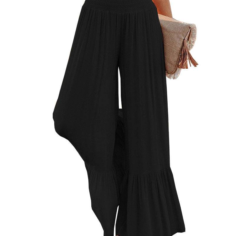 Stylish High Waist Fall Pants for Women  XL Black 