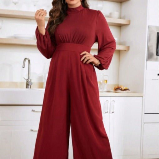 Plus Size Jumpsuit Spring Summer Sexy Ladies Straight Loose High Waist Jumpsuit - Wild Amber Fashion