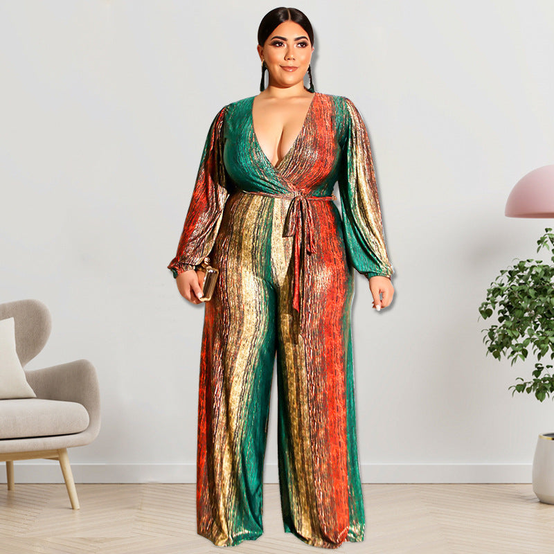 Plus Size Women Clothes Autumn Jumpsuit - Wild Amber Fashion