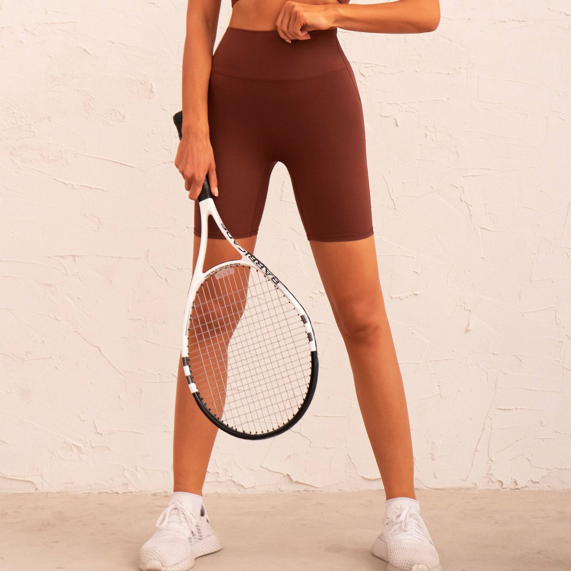 Sexy Hollow Out Cutout Sports Yoga Suit  S Cappuccino Shorts 