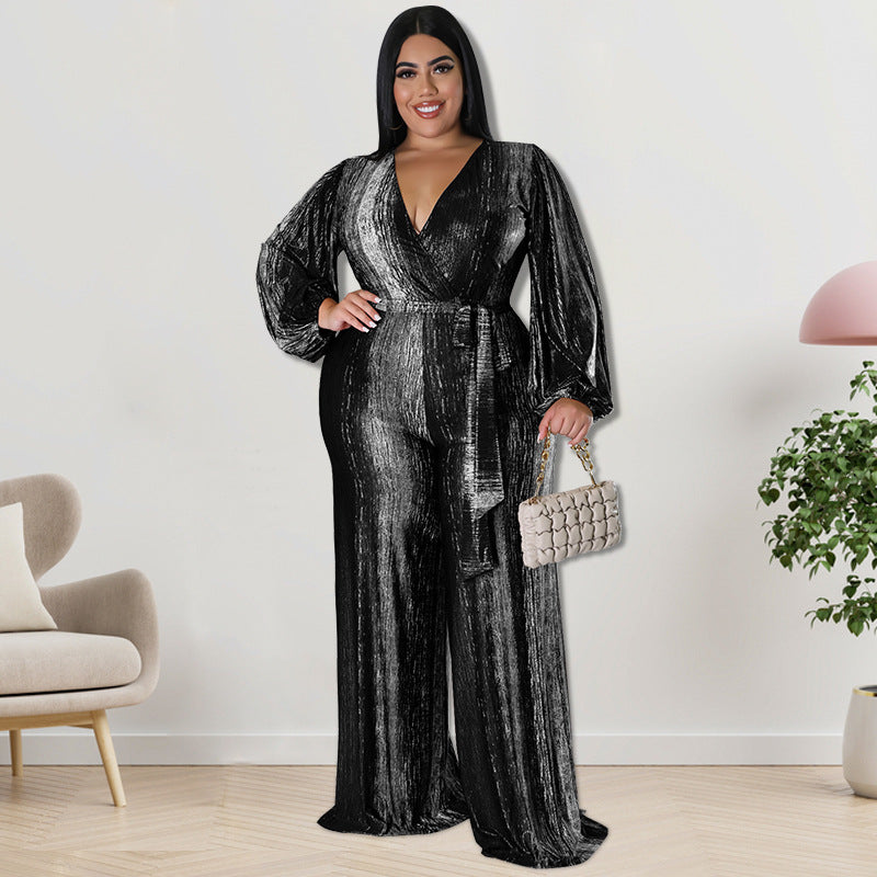 Plus Size Women Clothes Autumn Jumpsuit - Wild Amber Fashion