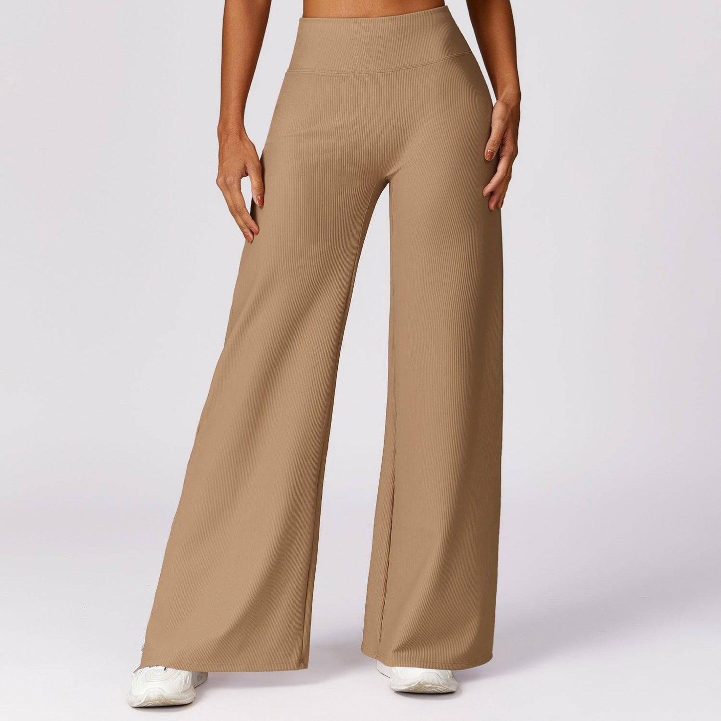 High Waisted Nylon Loose Fit Track Pants for Women  S Bronze 