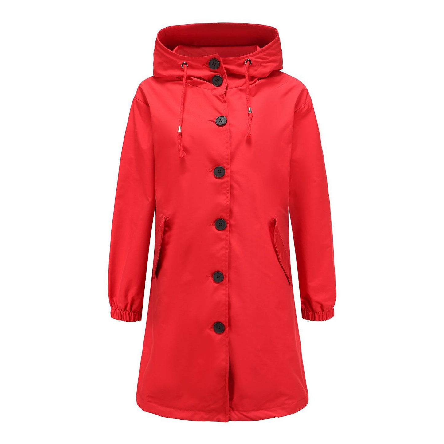 Waterproof Anorak Long Coat for Women, Perfect for Autumn and Winter with Plus Size Options  S Red 