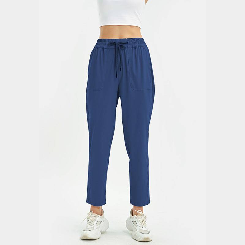 High Waist Quick-Dry Wide Leg Fitness Pants for Women  XS/4 Crystal blue 