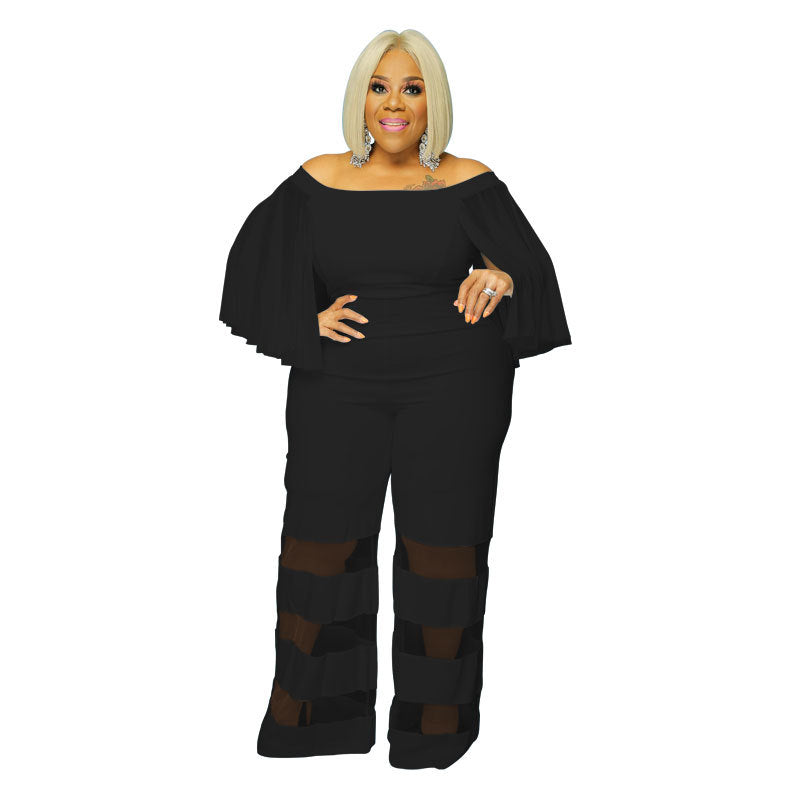 Plus Size Women Clothes Supply Sexy Contrast Color Jumpsuit Source - Wild Amber Fashion