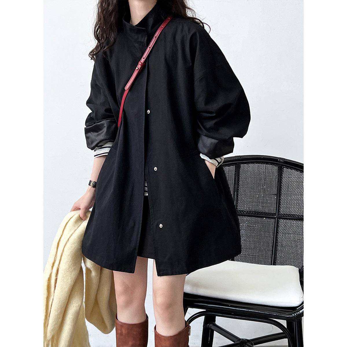 Elevate Your Wardrobe with This Classic Japanese Minimalist Trench Coat for Women - Wild Amber Fashion