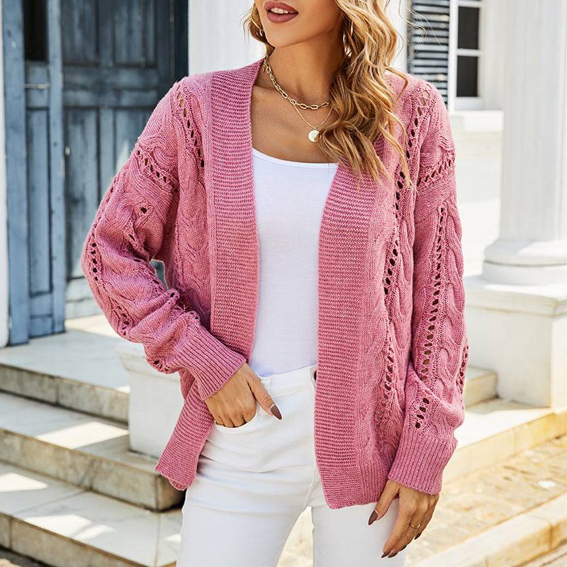 Elegant V-Neck Knitwear Cardigan for Women - Autumn Winter Collection    