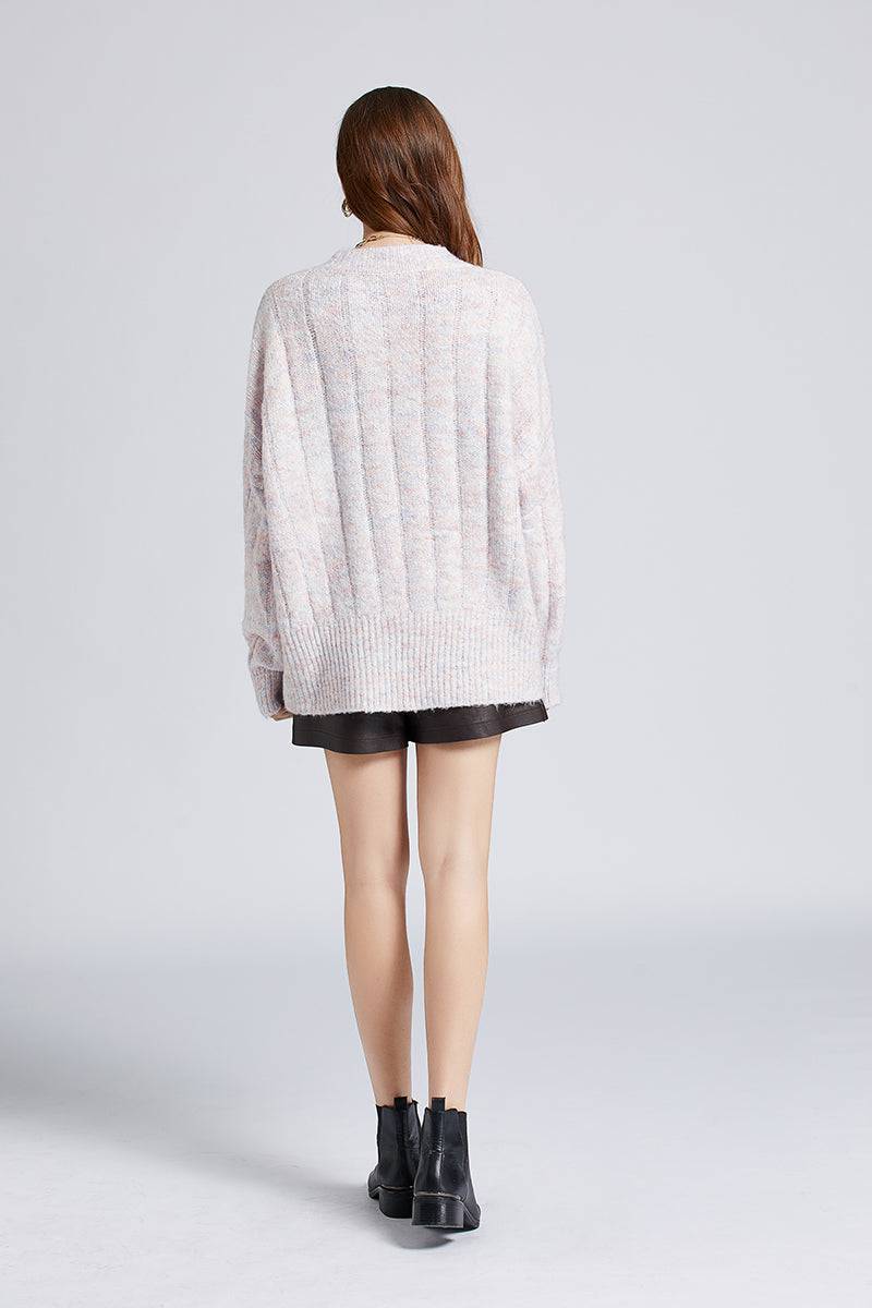 Cozy Mohair Twist Round Neck Sweater    