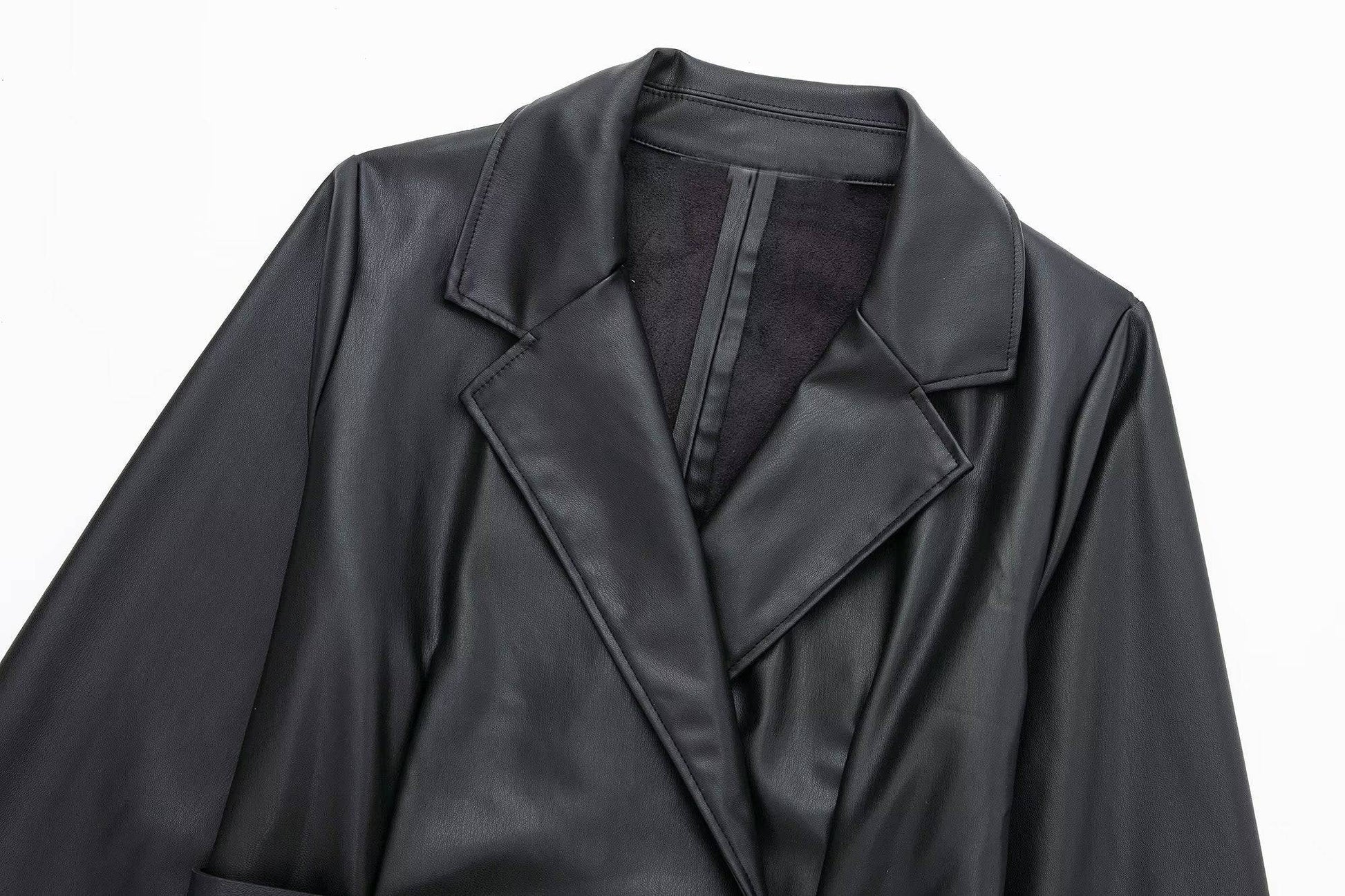 Faux Leather Blazer Dress for Women's Winter    