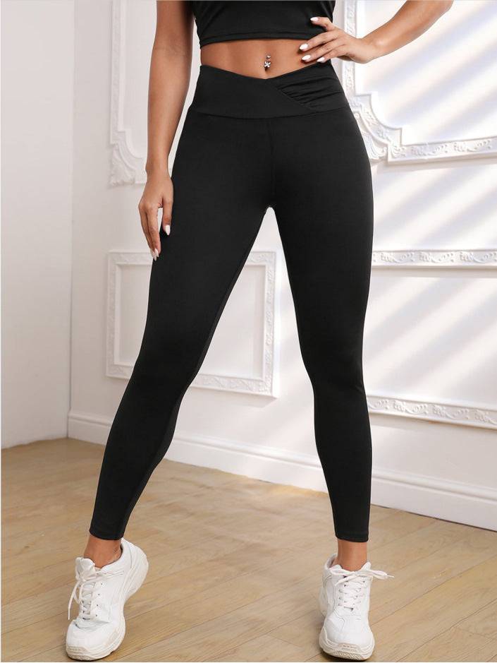 Knitted Yoga Pants Quick Drying Breathable Cooldry High Waist Slim Fit Peach Hip Fitness Sports Ninth Pants    