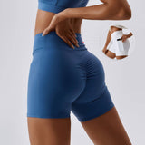 Sculpting Nude-Feel Yoga Shorts with Pocket    