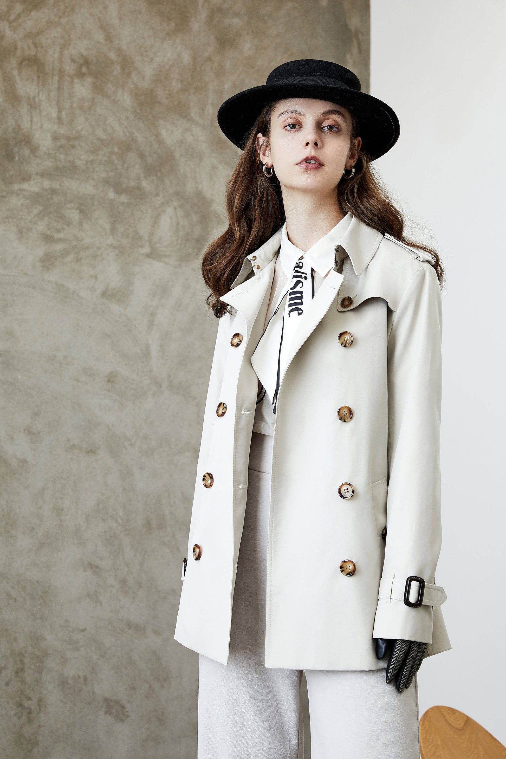 Long Elegant British Trench Coat for Women    