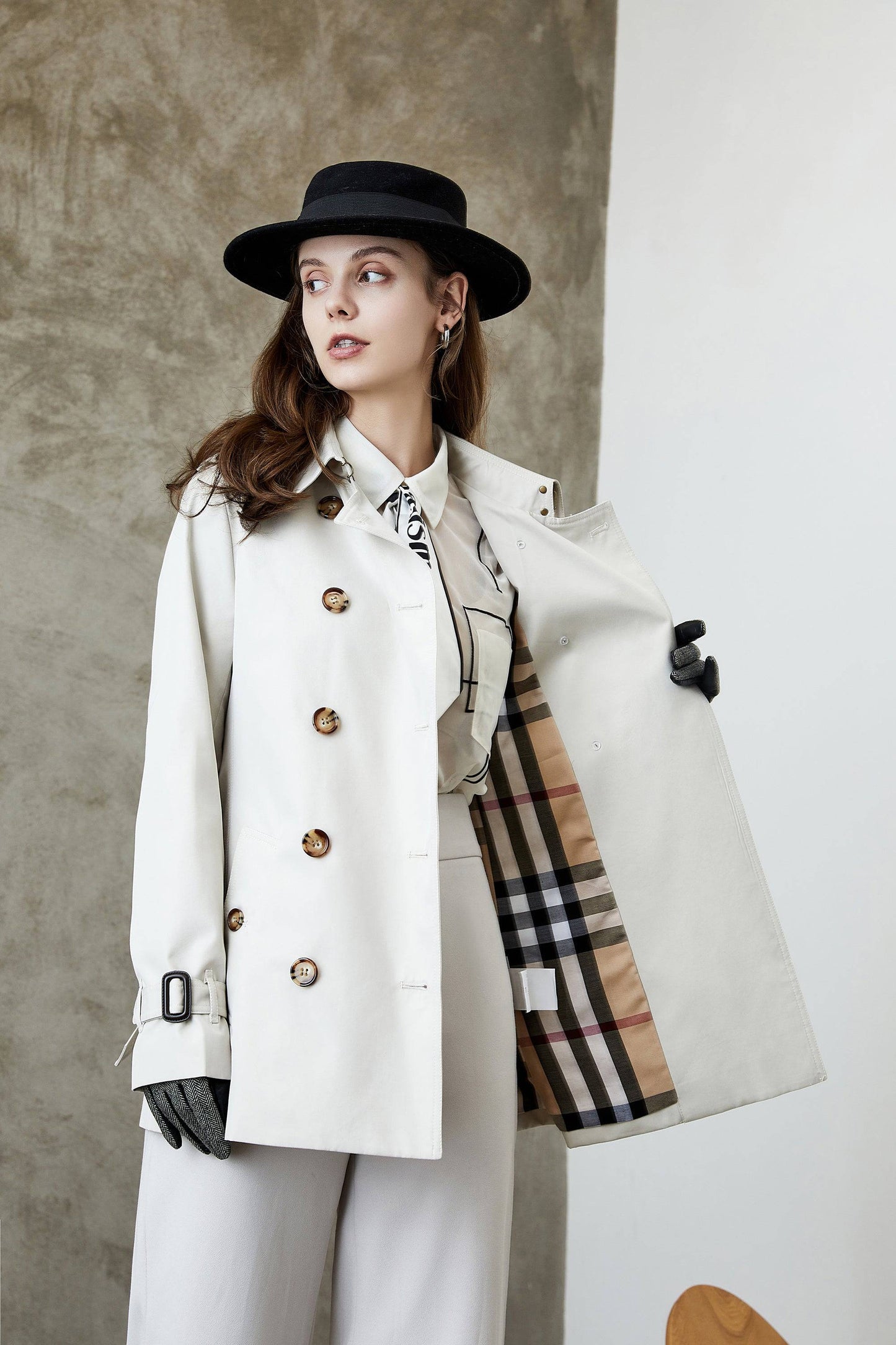 Long Elegant British Trench Coat for Women    