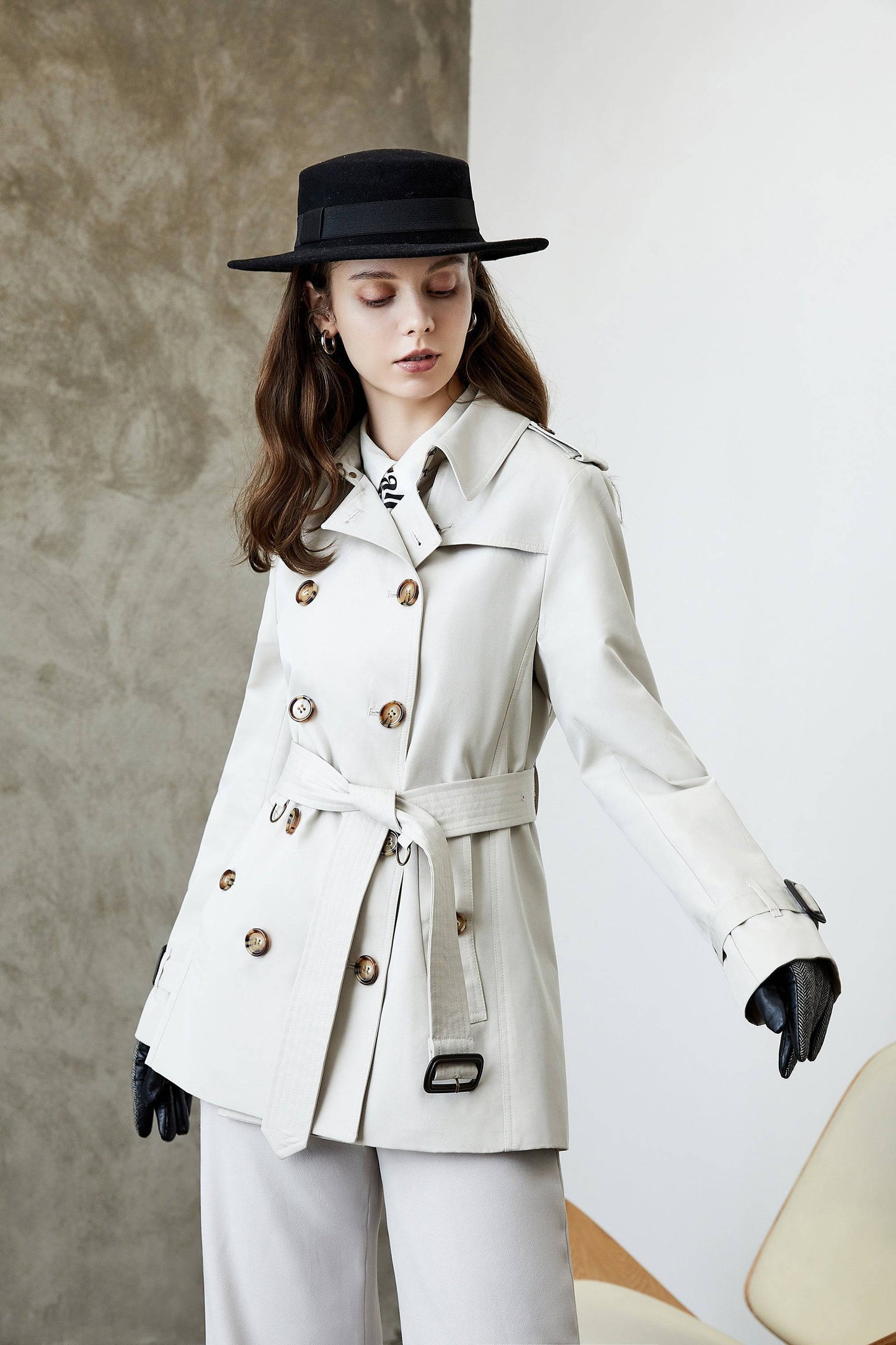 Long Elegant British Trench Coat for Women    