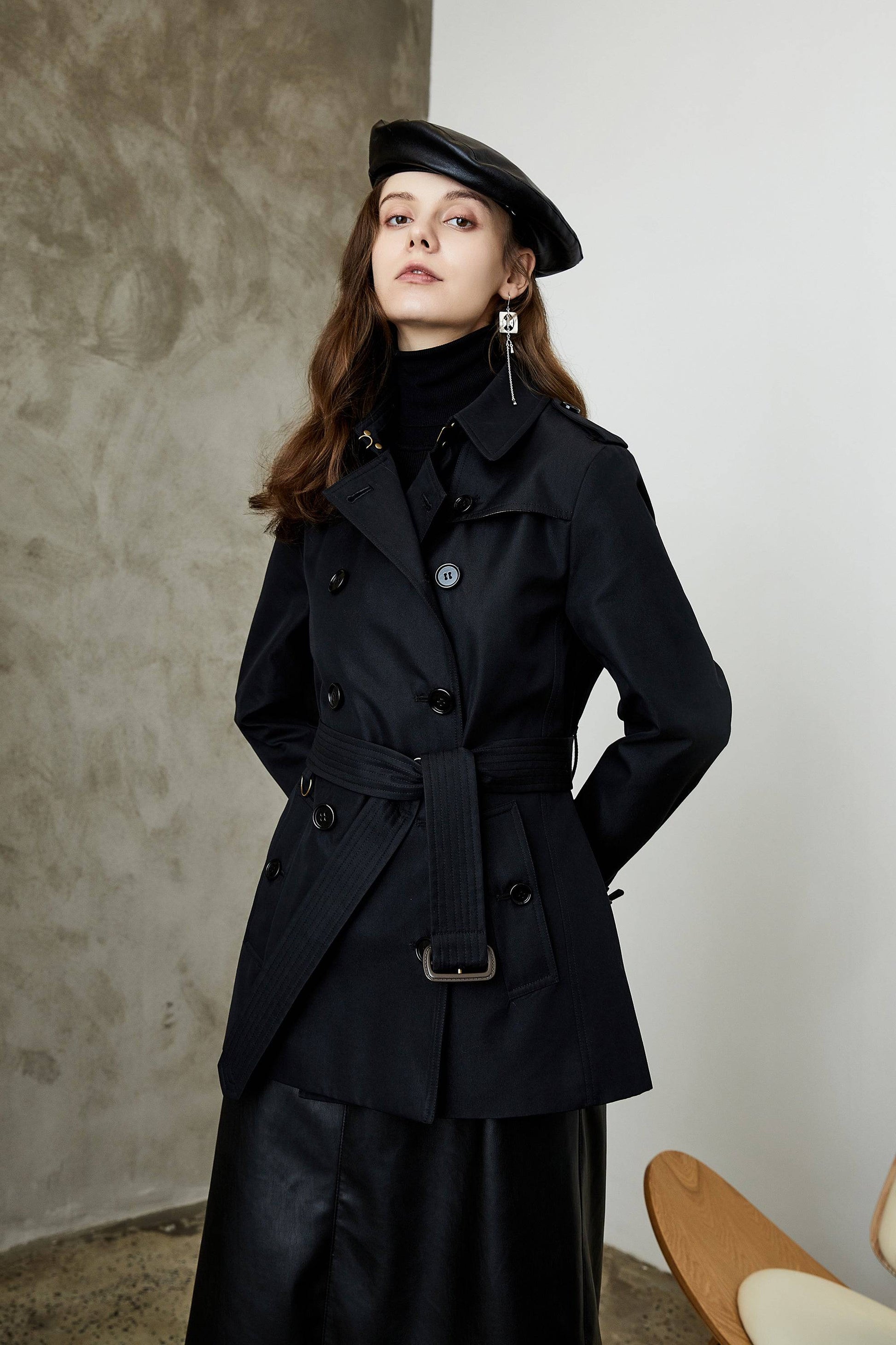 Long Elegant British Trench Coat for Women    