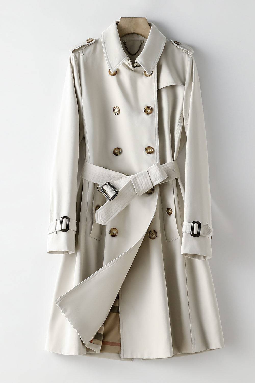 Long Elegant British Trench Coat for Women    