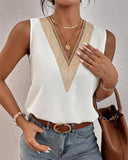 Sleeveless V-Neck Polyester Vest for Women    