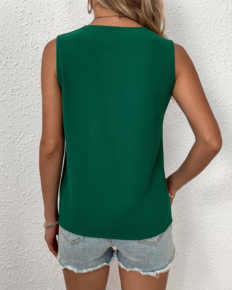 Sleeveless V-Neck Polyester Vest for Women    