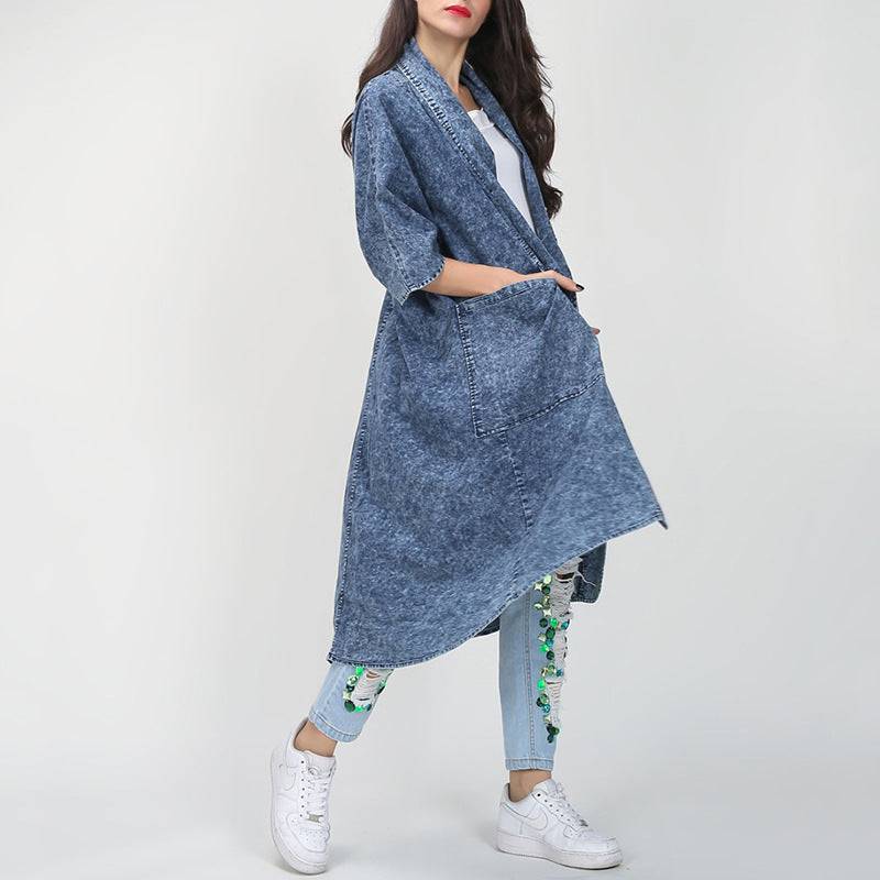 Fashionable Autumn/Winter Denim Trench Coat for Women    