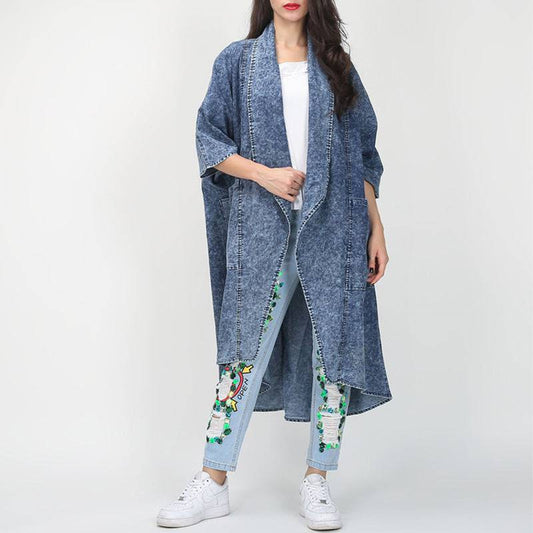 Fashionable Autumn/Winter Denim Trench Coat for Women    