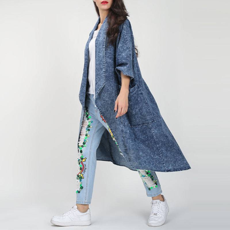 Fashionable Autumn/Winter Denim Trench Coat for Women    