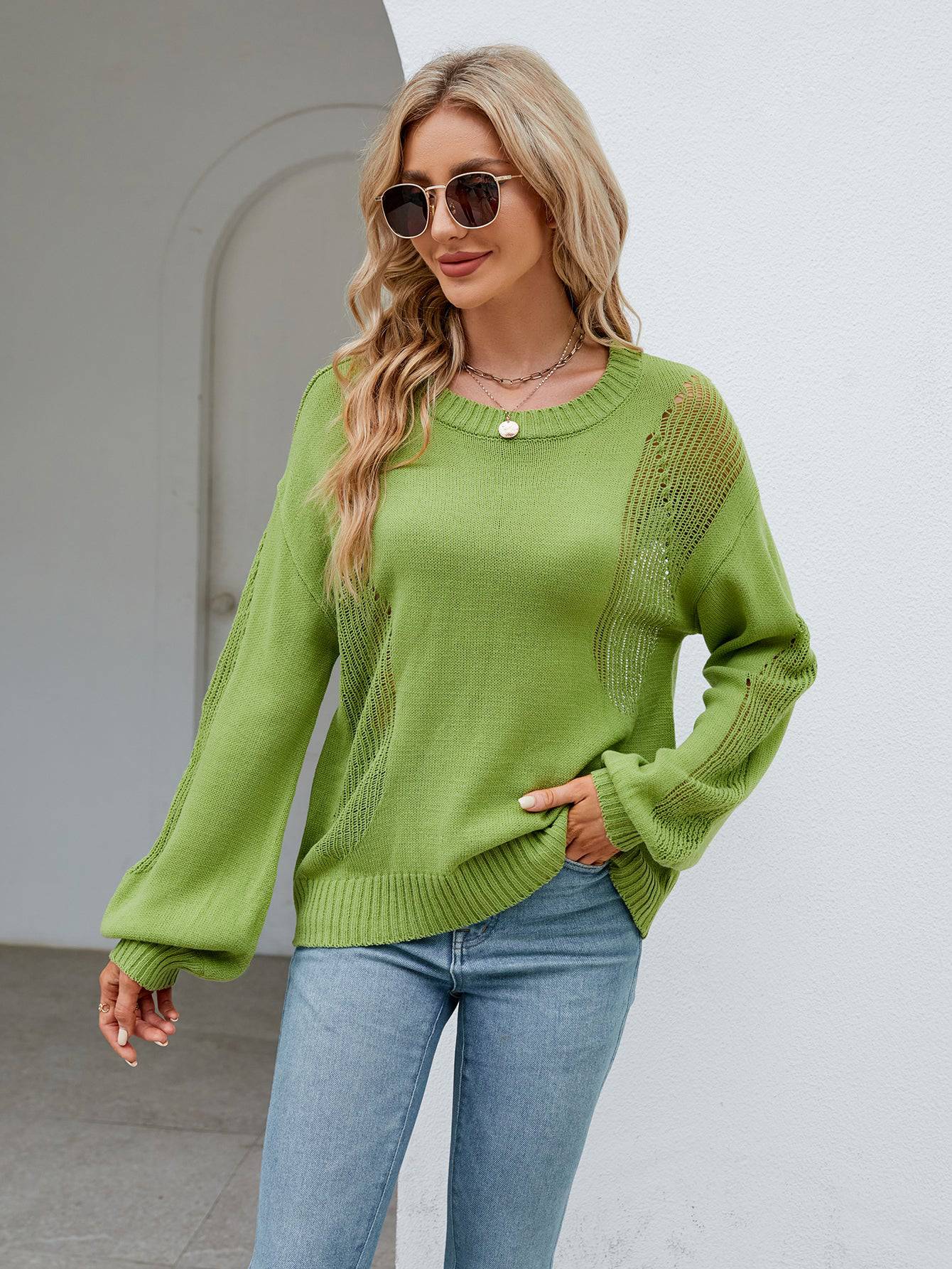 Hollow Out Cutout Pullover Knitwear for Women    