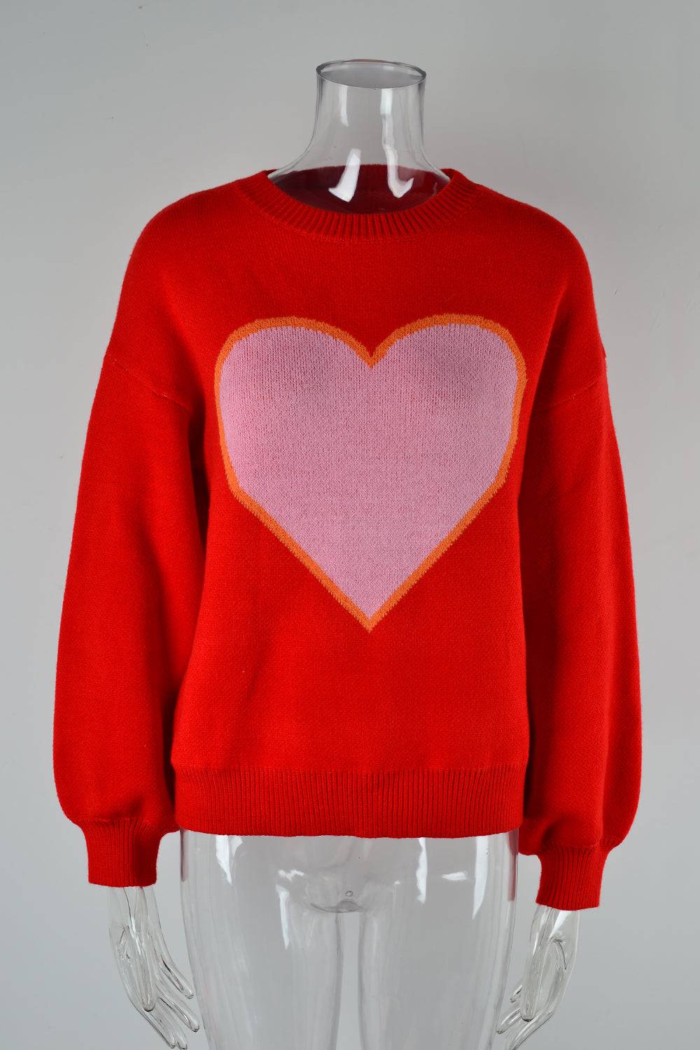 Valentine's Loose Fit Color Block Sweater    