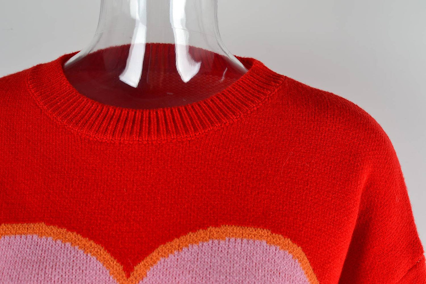 Valentine's Loose Fit Color Block Sweater    