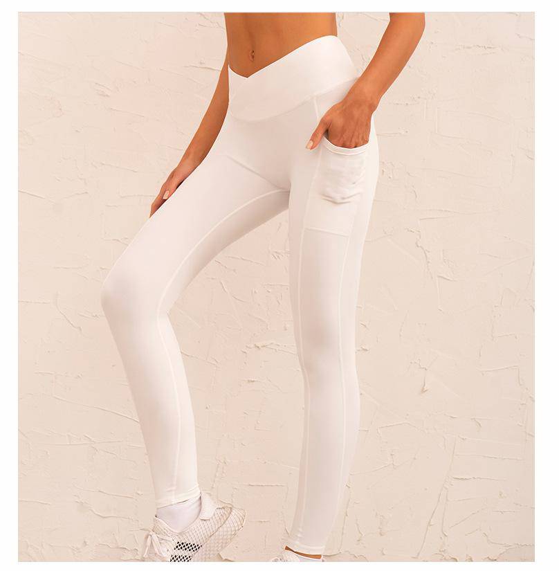 High Waist Yoga Pants with Double Pocket for Women    