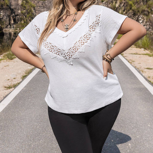 Elegant Plus Size Solid Color Women's Top    