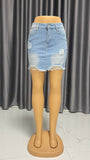 Sheath Style Comfortable Denim A-Line Skirt with Ripped Details    