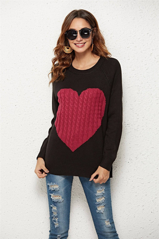 Knitwear Women Autumn Winter Women Knitwear Heart Trendy Pullover Sweater Women    