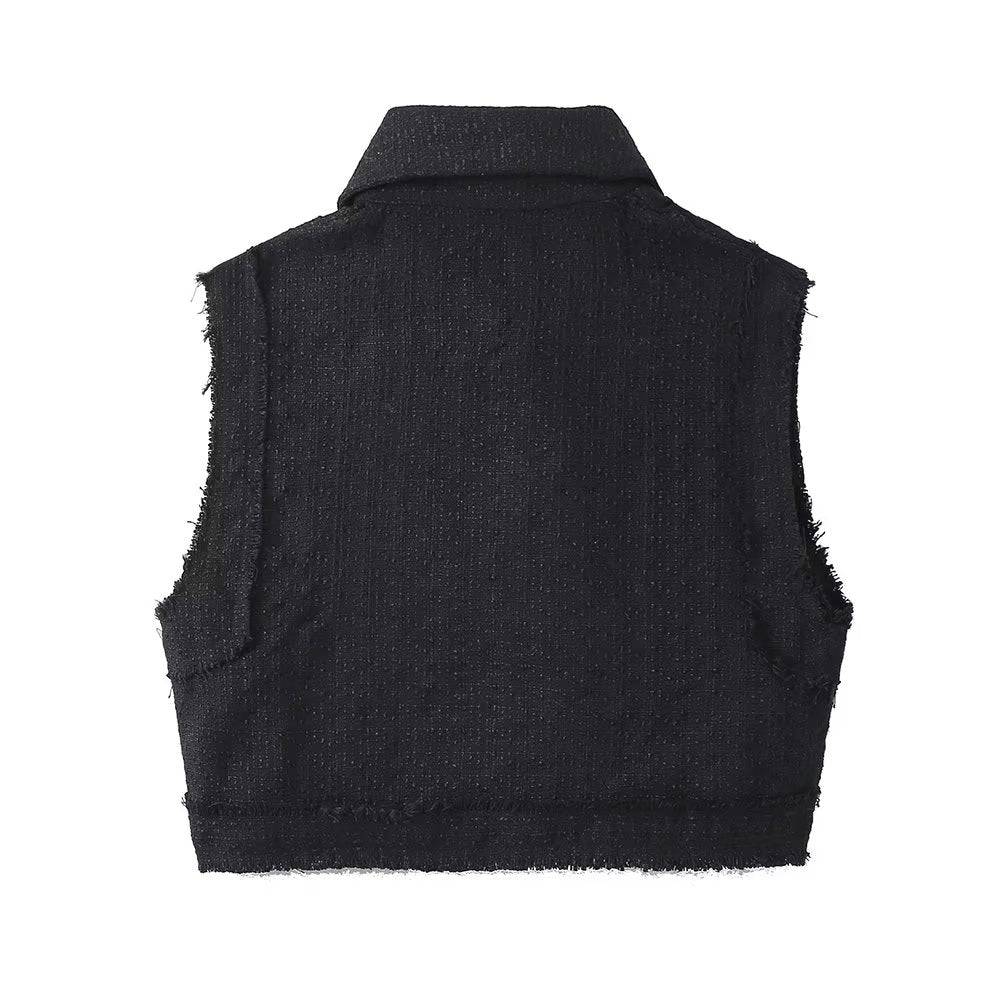 Fashionable Loose Texture Short Vest for Women's Winter Clothing    