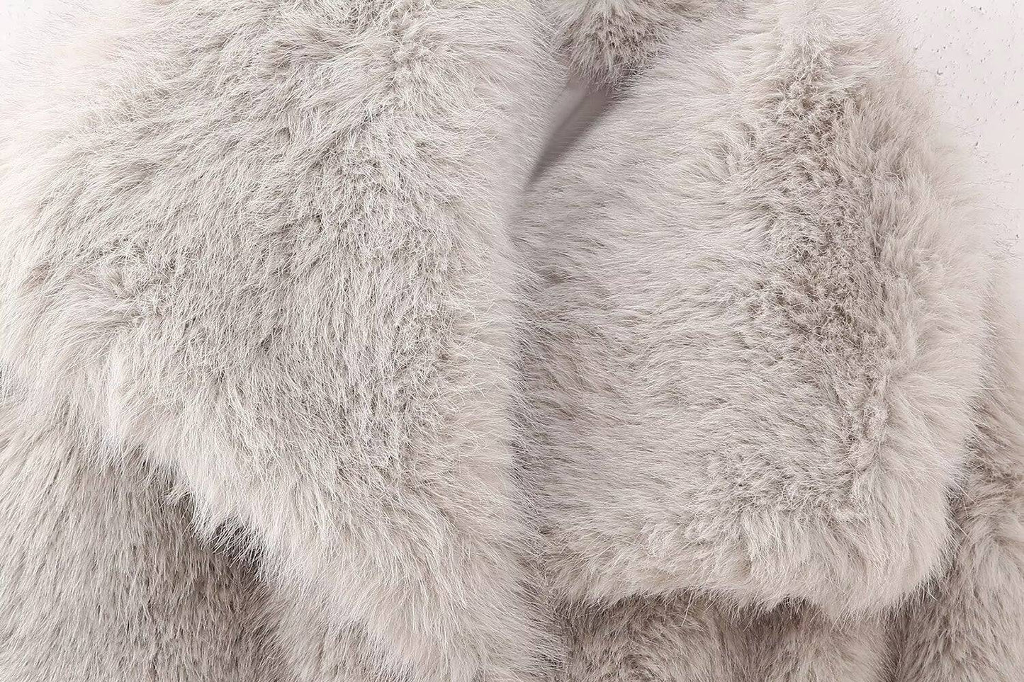 Stylish Faux Mink Fur Winter Coat with Pocket    