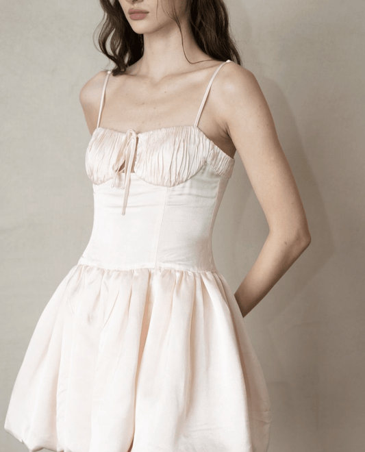 Flirty Lace-Up Waist A-Line Summer Dress    