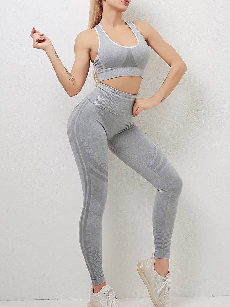 Sculpted Beauty High Waist Yoga Pants with Seamless Knit & Moisture-Wicking Fabric    