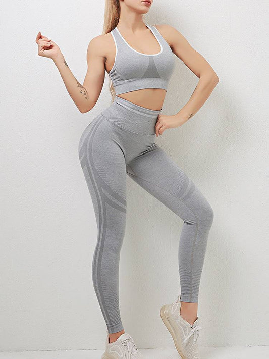 Sculpted Beauty High Waist Yoga Pants with Seamless Knit & Moisture-Wicking Fabric    