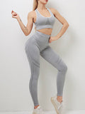 Sculpted Beauty High Waist Yoga Pants with Seamless Knit & Moisture-Wicking Fabric    