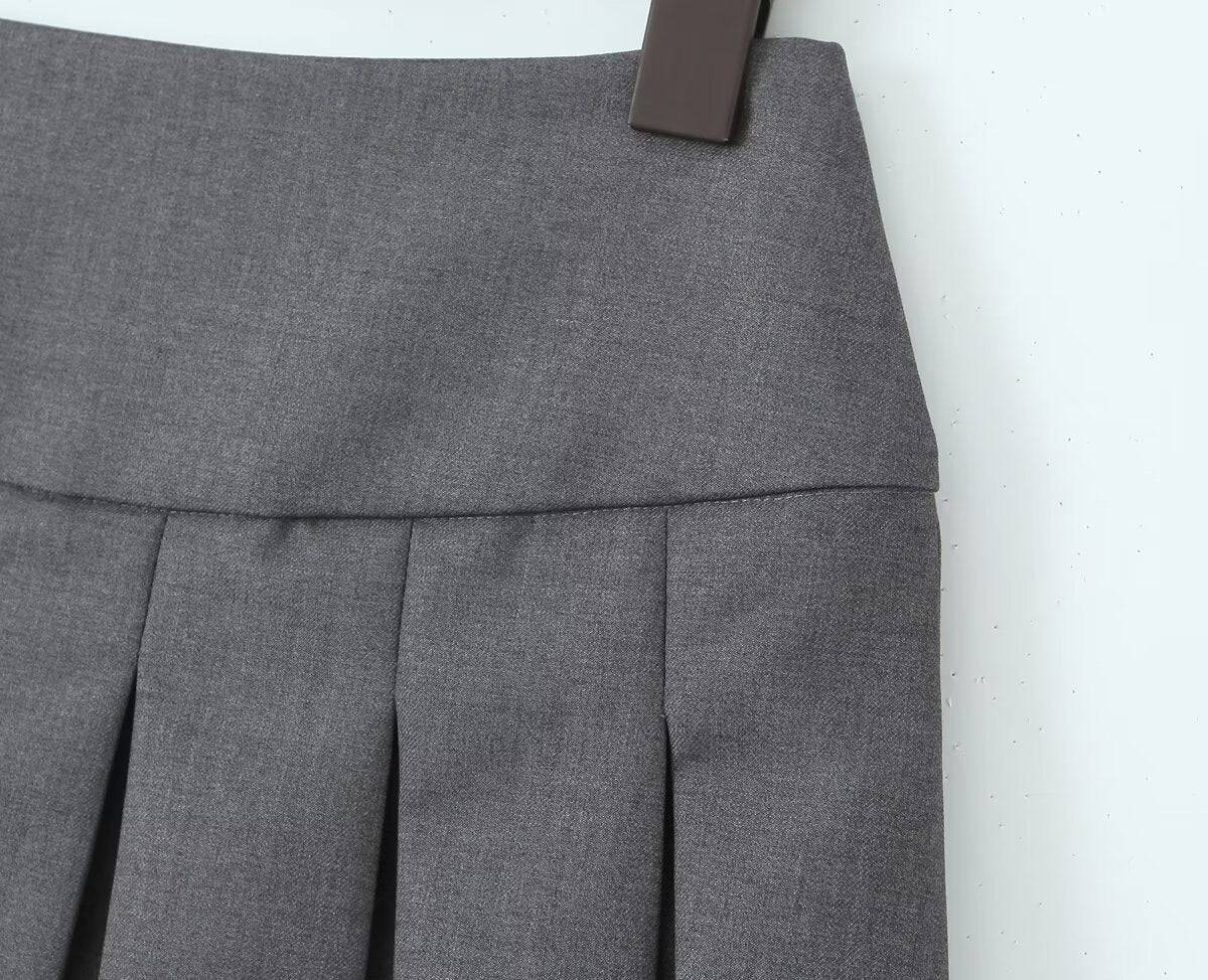 Flattering High Waist Pleated Skirt with Chic Bow    