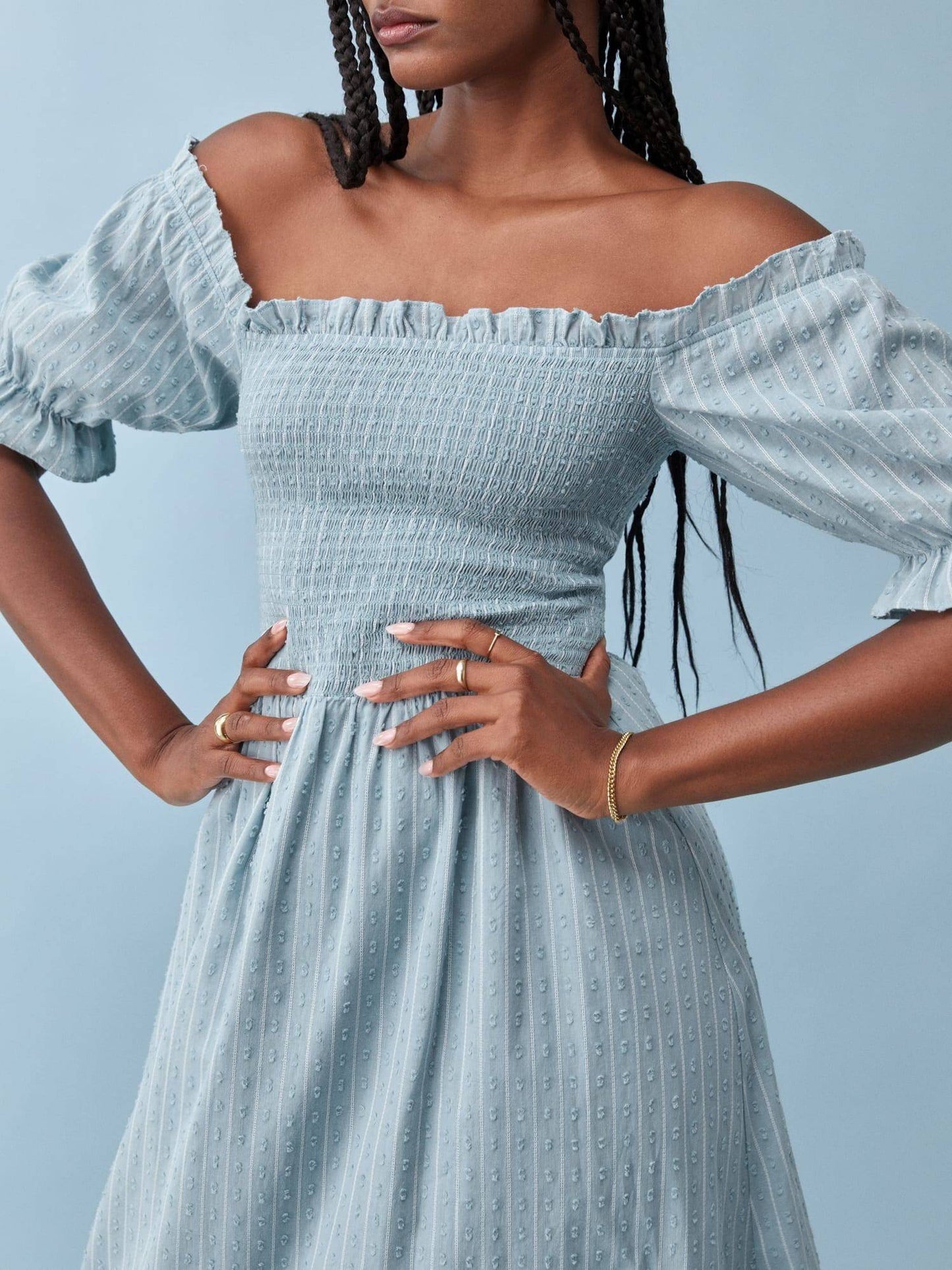 Plaid Back Lace-Up Waist A-Line Midi Dress    