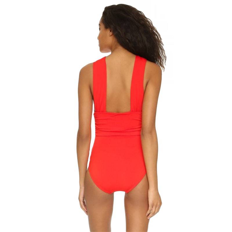 Sexy Deep V Plunge Cross One-Piece Swimsuit    