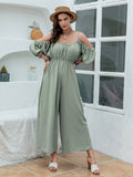 Light Green Sexy Little Suspenders Casual Vacation Jumpsuit    