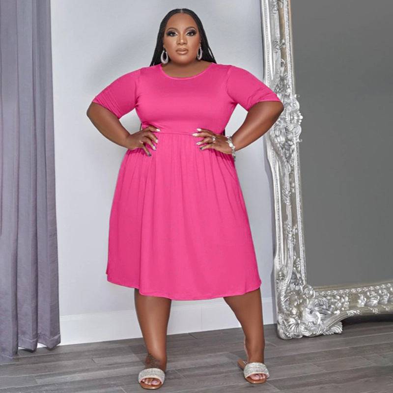 Elevate Your Style: Plus Size Summer A-Line High Waist Dress    