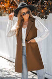 Sleeveless Long Woolen Coat for Women    