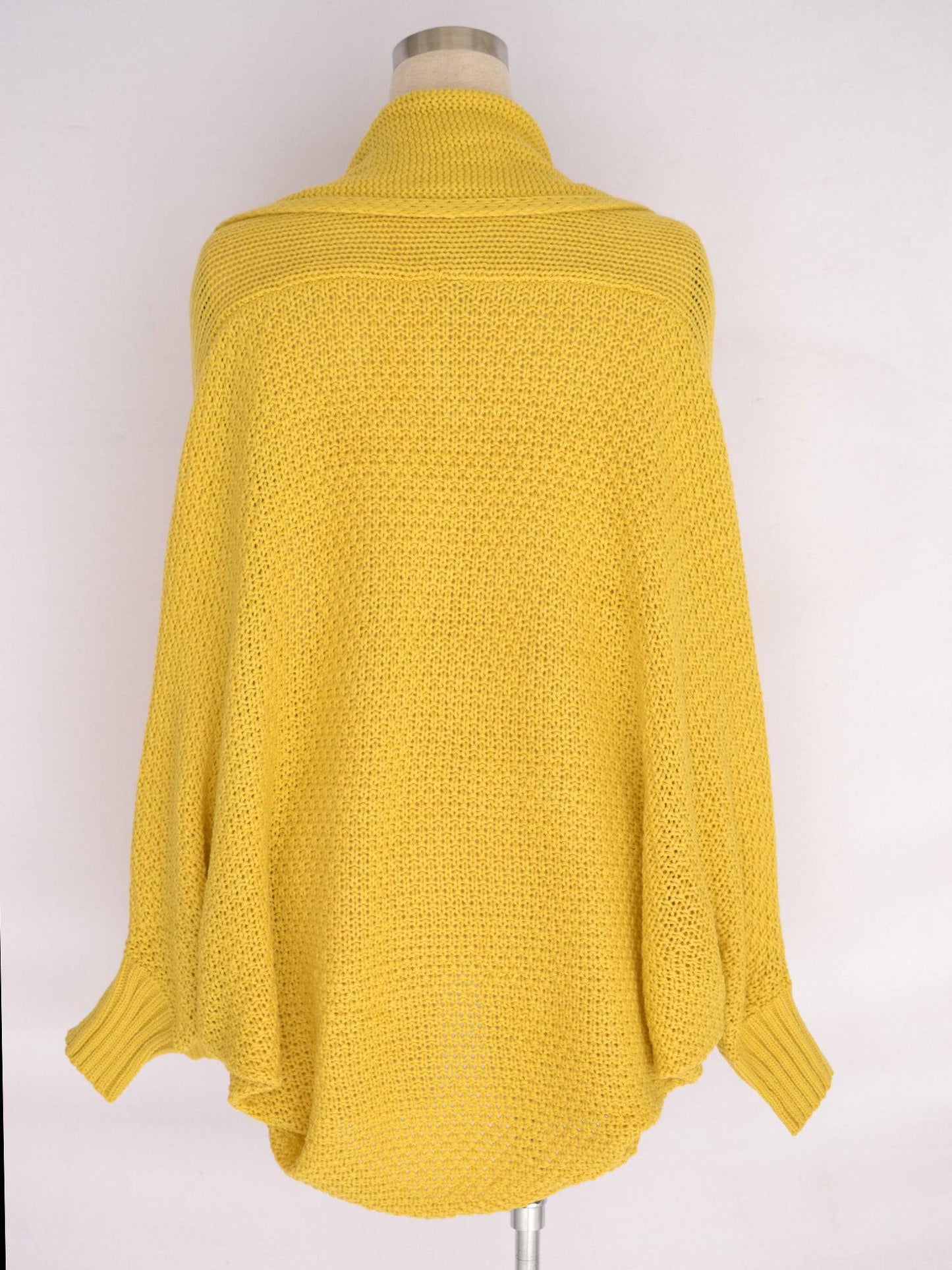 Oversized Knit Cardigan Sweater with Batwing Sleeves for Winter    