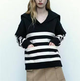 French Chic Striped Long Sleeve Sweater    