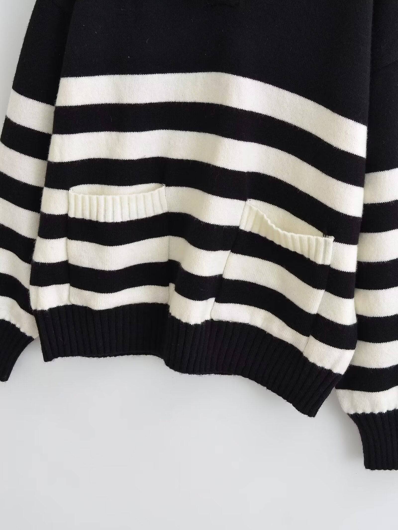 French Chic Striped Long Sleeve Sweater    