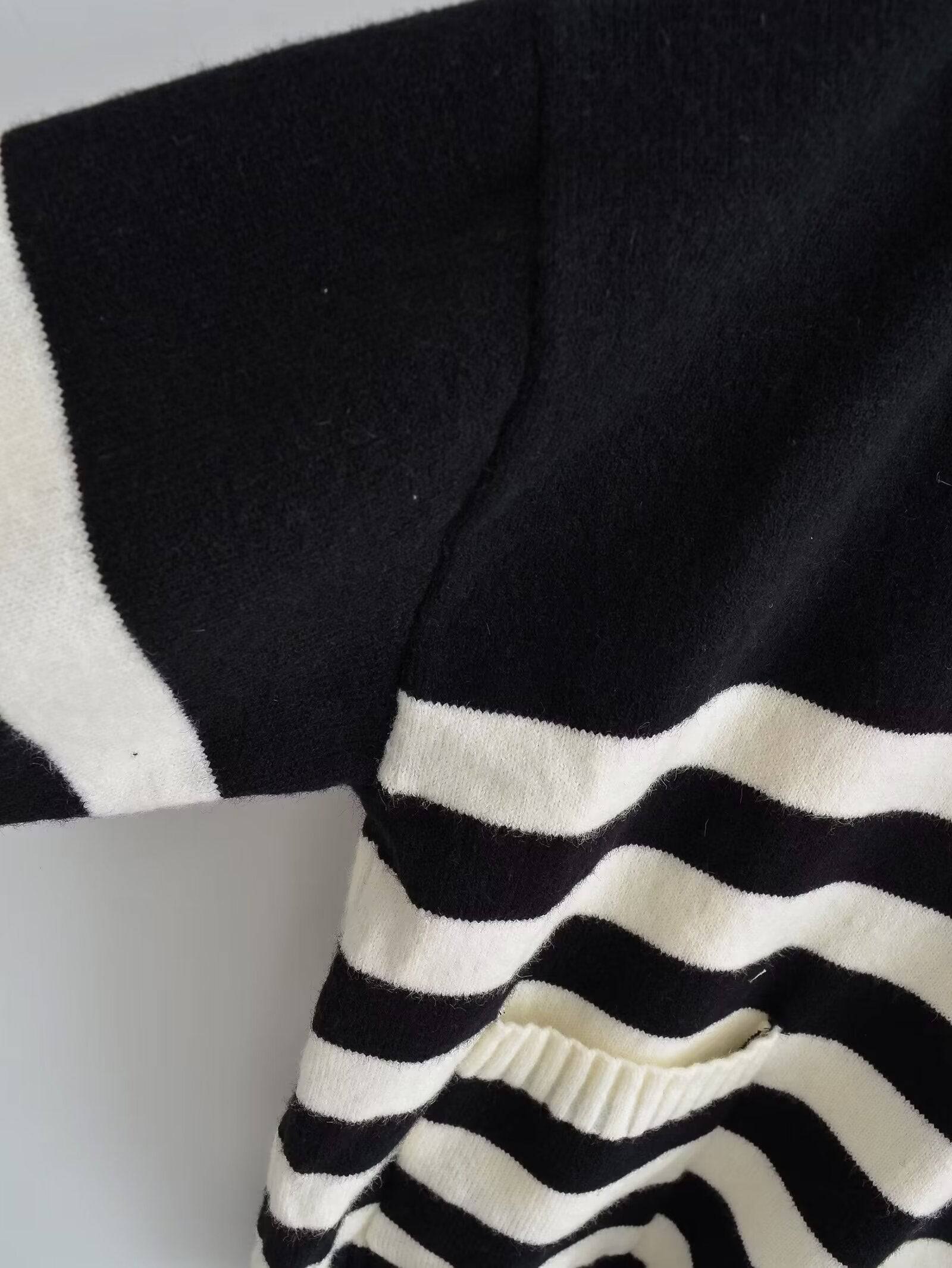 French Chic Striped Long Sleeve Sweater    