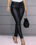 Stylish High-Rise Faux Leather Pants for Women    